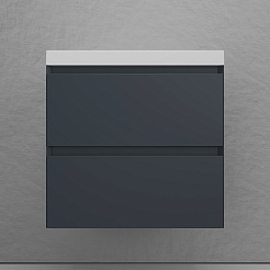 Style Line Тумба под раковину Манхэттен 60 Plus подвесная эмаль графит матовая – фотография-2